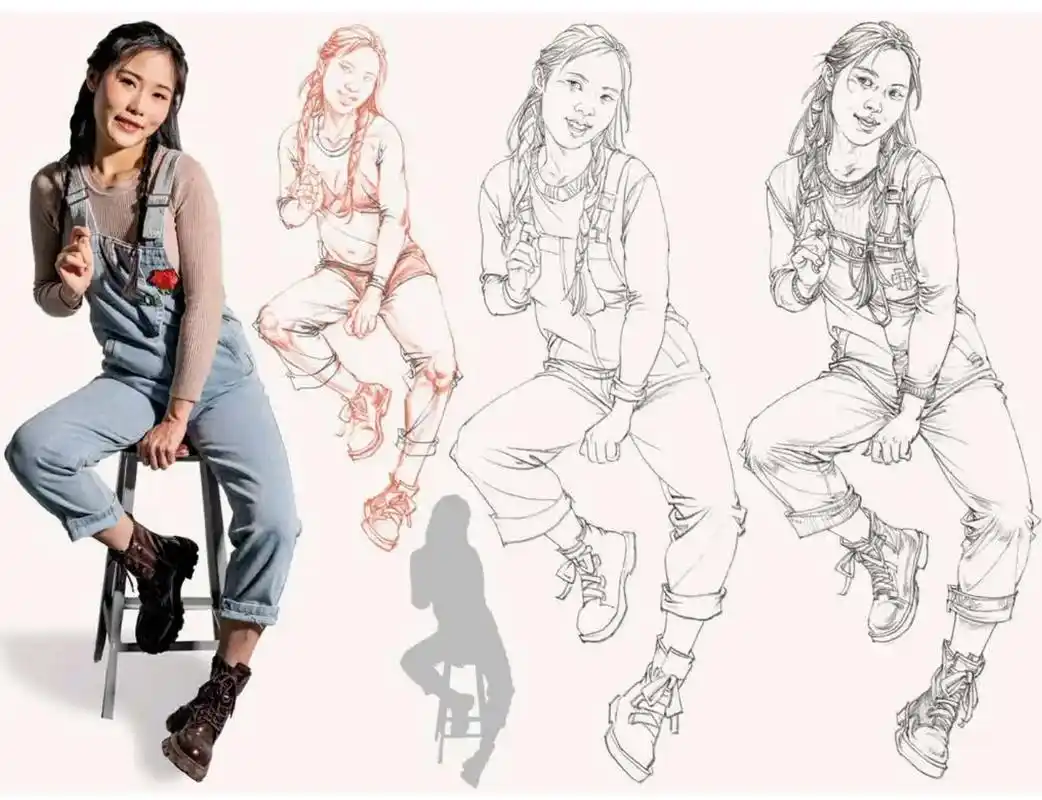 线描到线面对临.#速写 #速写人物 #速写单人 #美术生 # - 抖音