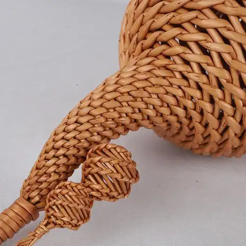 新款柳编葫芦摆件 藤编创意编织家居工艺品 草柳子母葫芦装饰挂件