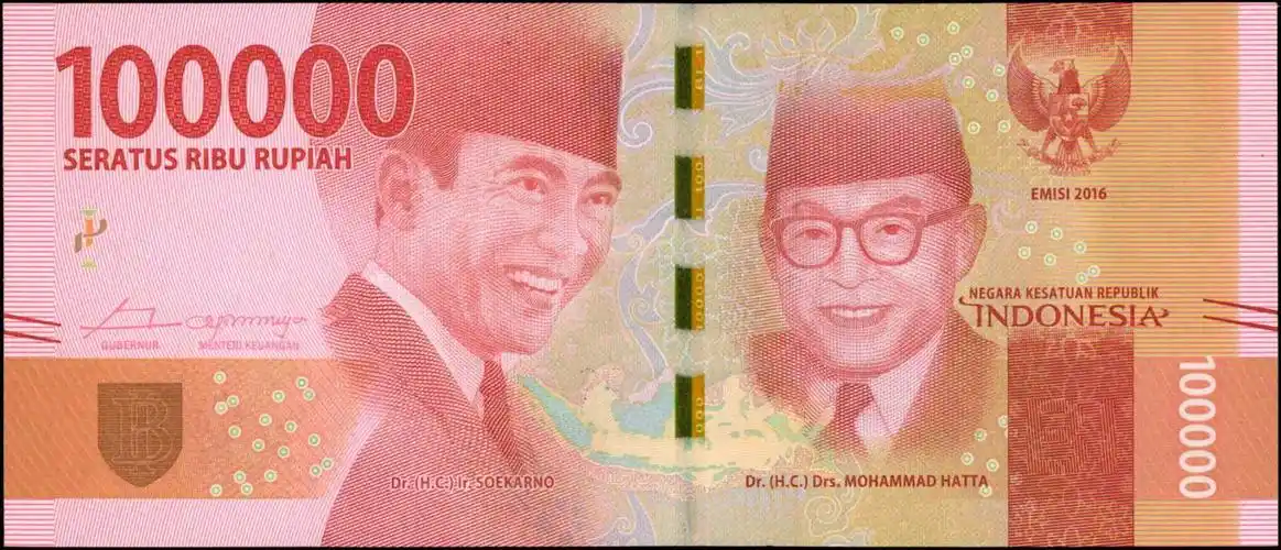 2019年印尼银行100,000卢比.indonesia. bank indonesia.