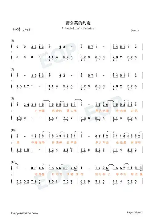 双手简谱,数字谱,midi,pdf)免费下载