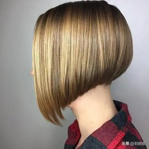 前长后短,立体瘦脸美美哒波波头搭配时尚染发,潮流时尚又百变紫红色的