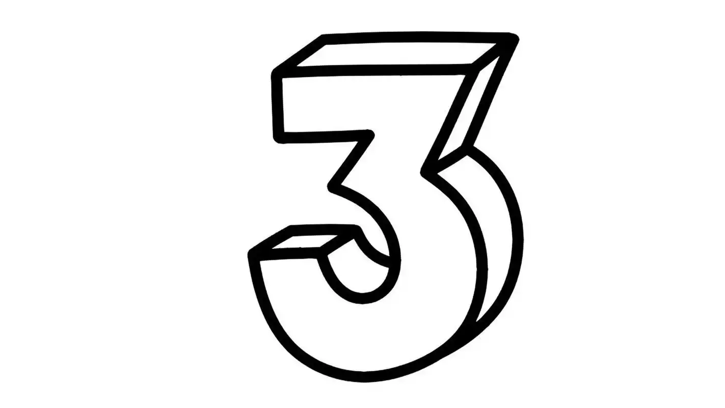 【简笔画素材分享28】9个立体数字 分享9款 立体数字 高清线稿素材,图