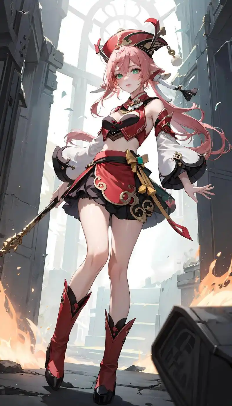 烟绯立绘.#原神 #烟绯 #ai绘画 #壁纸 #二次元 - 抖音