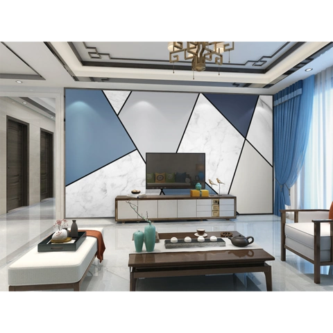 简约现代几何图形客厅墙纸北欧风格网红电视背景墙壁纸8d立体壁画