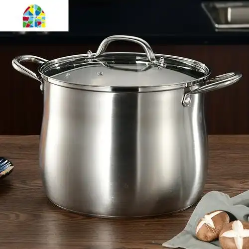304不锈钢汤锅加厚煲汤锅家用燃气熬粥蒸煮炖锅大容量电磁炉汤锅 feng