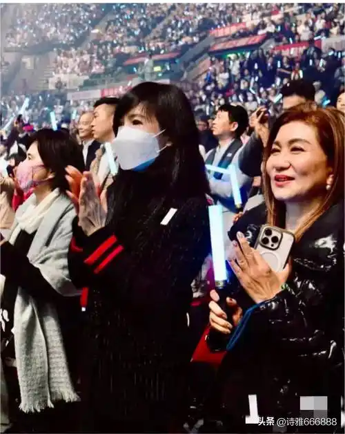 周慧敏,张敏仪去看刘德华跨年演唱会,祝大家新年快乐!