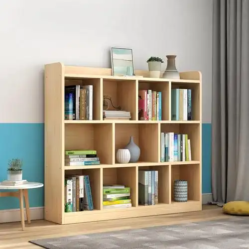 实木书架落地置物架教室学生书柜矮柜儿童格子书架