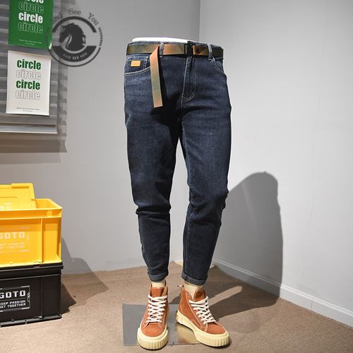 andseeyou 品牌男士牛仔裤修身 夏季新款休闲长裤潮流时尚小脚裤子