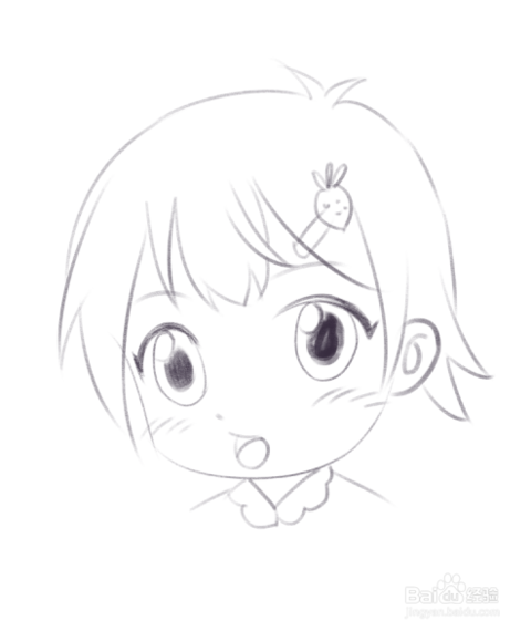 动漫少女q版可爱萌简笔画可爱
