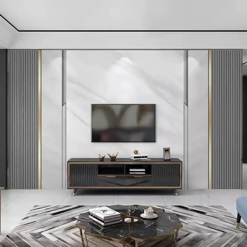 北欧电视机背景墙壁纸现代简约客厅墙纸线条