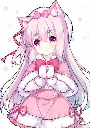 二次元q版猫耳少女简笔画