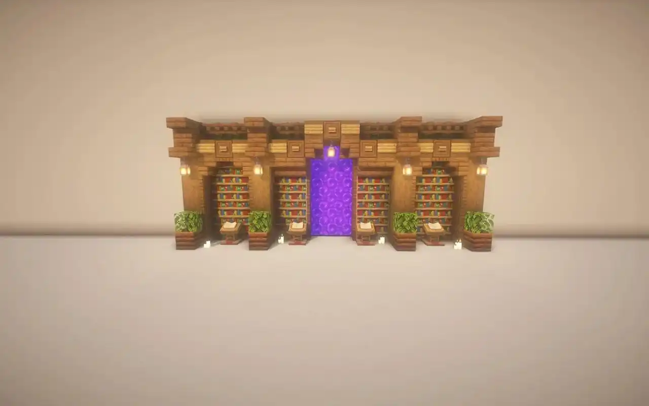 【我的世界建筑教程】书库の地狱门.#我的世界 #mc #建筑 - 抖音