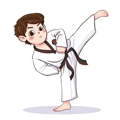 跆拳道男孩跆拳道卡通人物png素材跆拳道运动健身