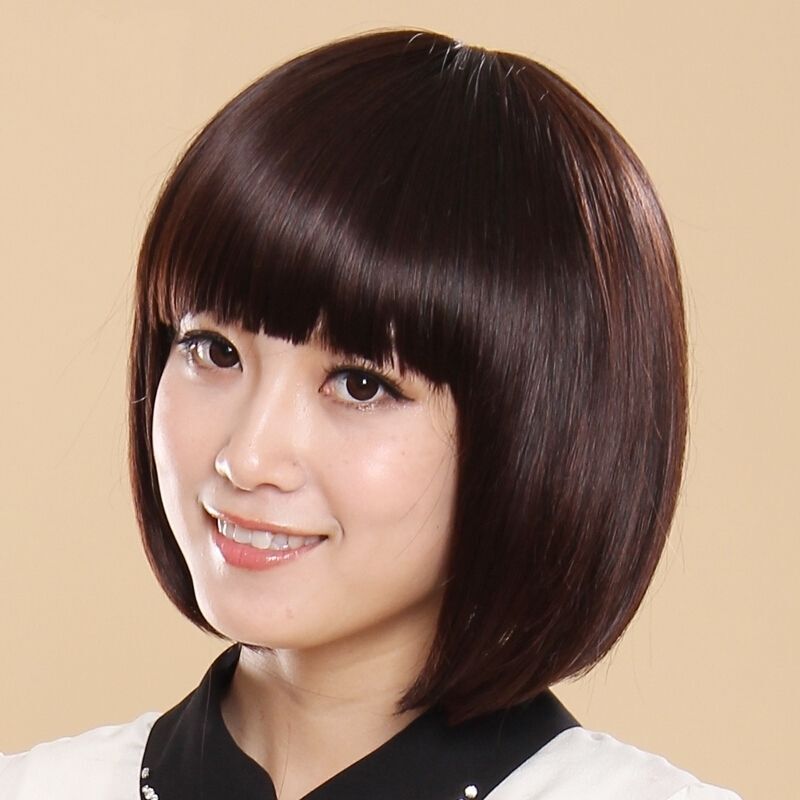 假发女短发齐刘海蓬松bobo头女士逼真发型假发发套中老年妈妈假发深