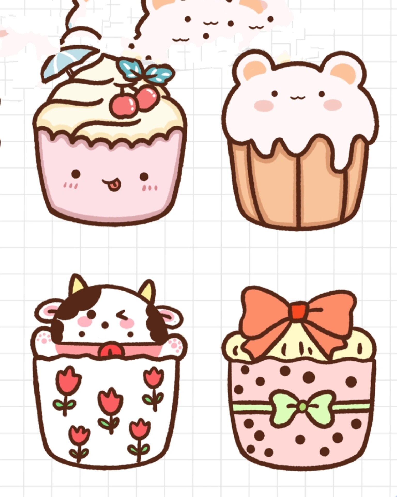 控笔训练第154天|蛋糕简笔画|可爱治愈贴纸