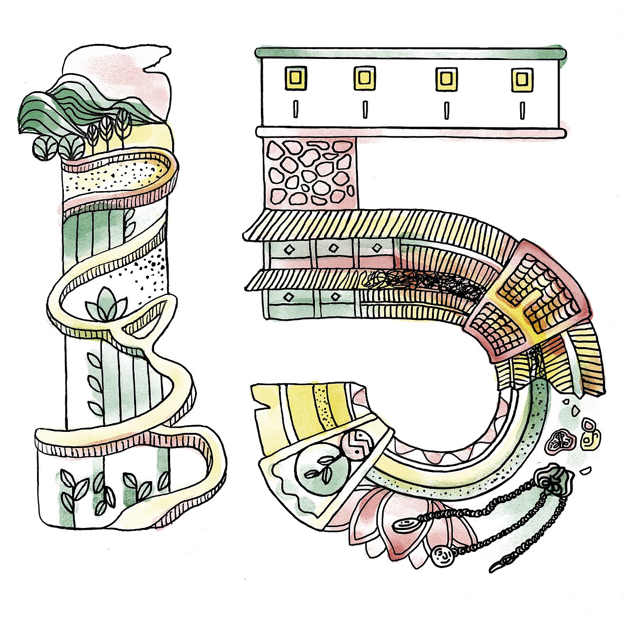 数字15创意图形设计练习