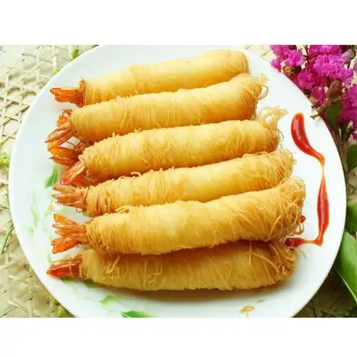 金丝虾卷10支装 餐厅特色小吃 油炸即食黄金面线千丝万缕虾 威海