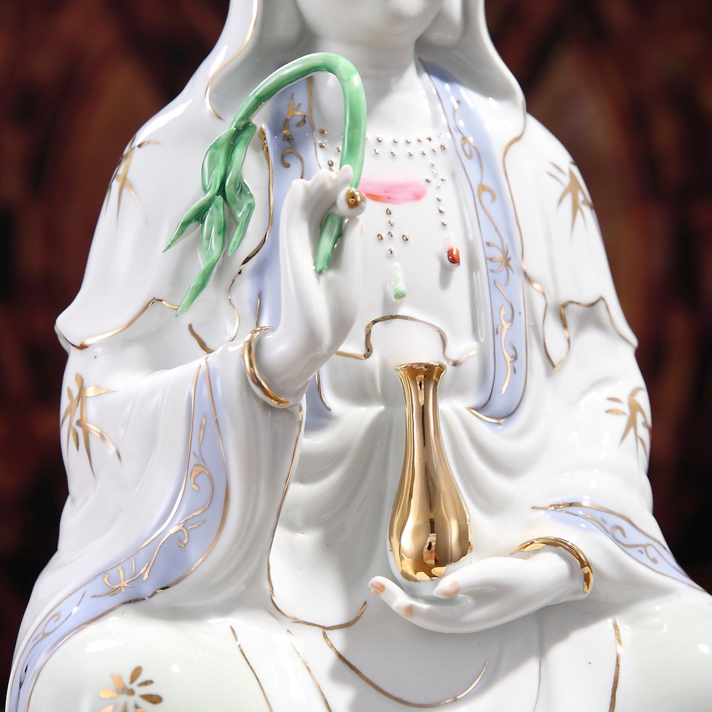 陶瓷南海观音菩萨家用保平安观世音菩萨佛像保平安摆件