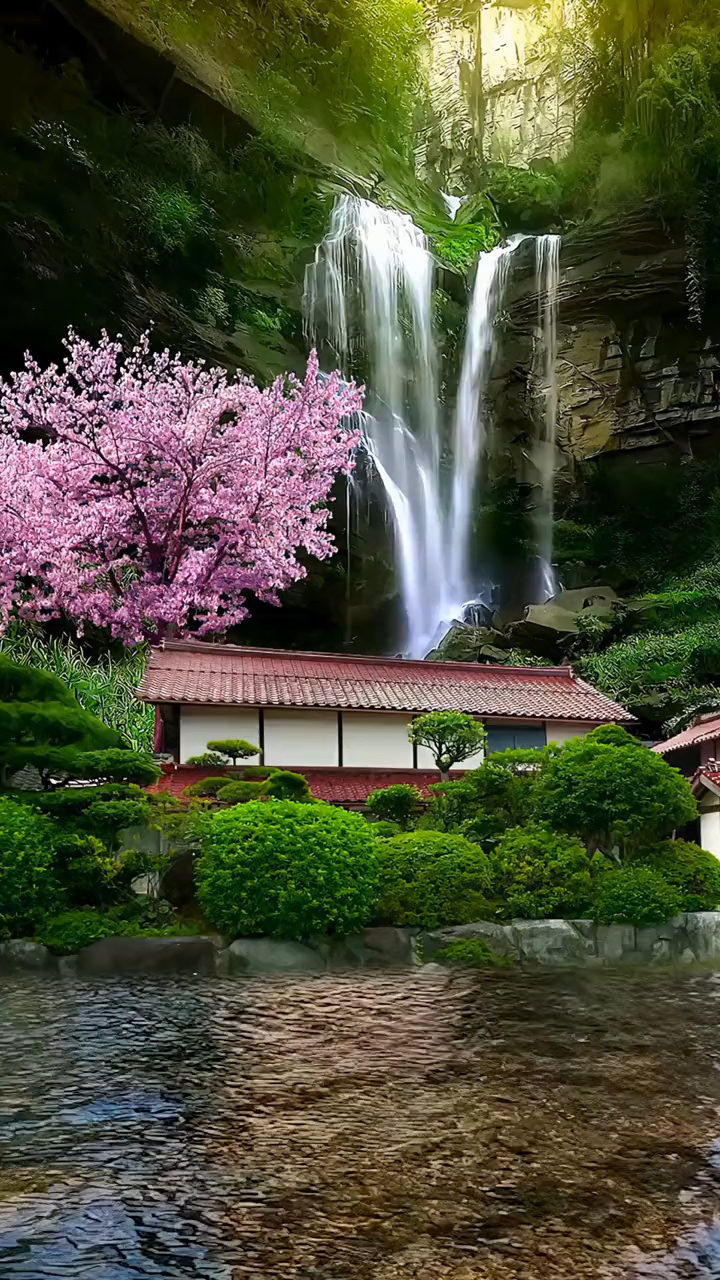 大自然美景#世外仙境山水间,桃源小院度余年.