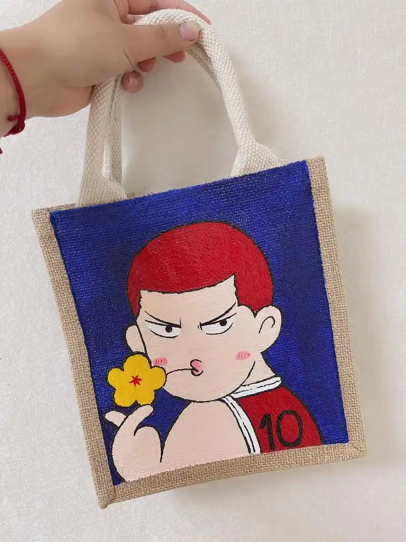 无印良品麻袋 #包包改造 #手绘包包 #麻布包手绘 #变废 - 抖音