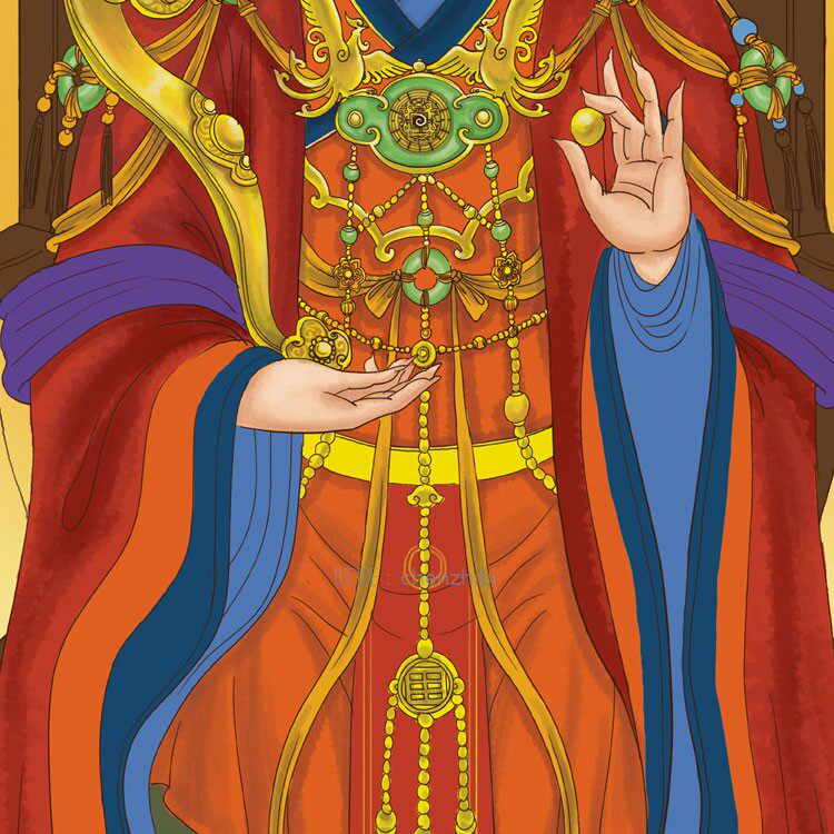 王母娘娘画像西王母瑶池金母供奉神仙水陆画卷轴挂画丝绸装饰画