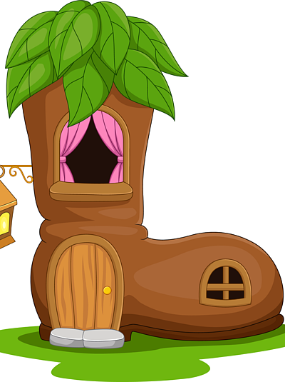 以靴子的形式卡通童话房子