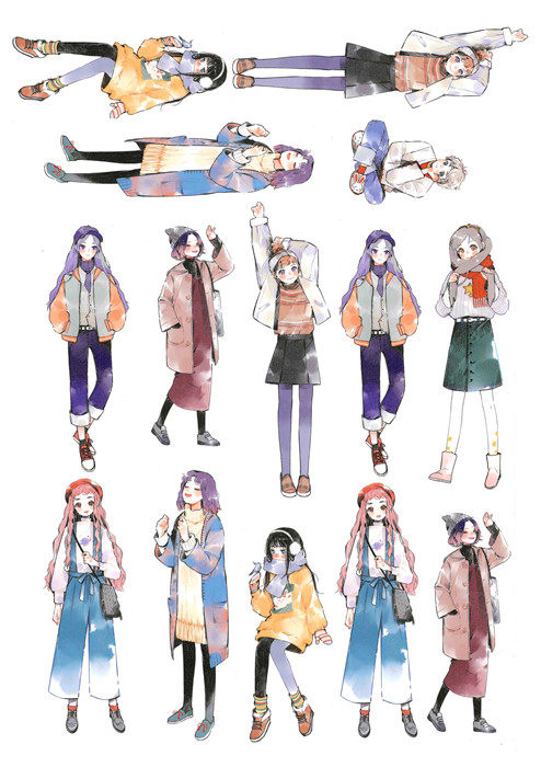 可爱卡通素材手账贴纸装饰素材打印a4和纸不干胶带贴画素材人物 1