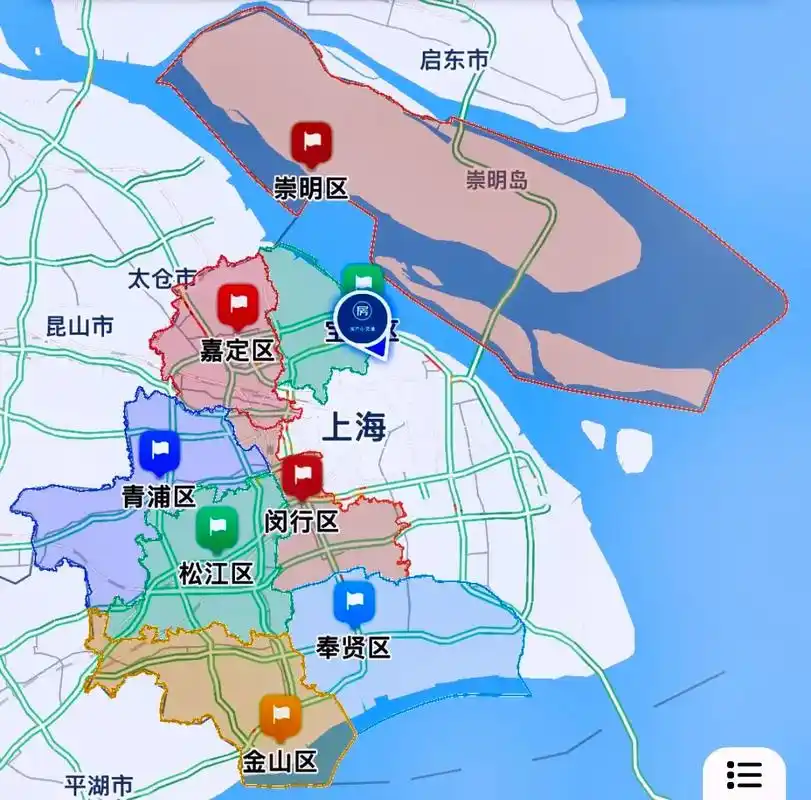 上海郊区——中心城区【外环线】以外区域.