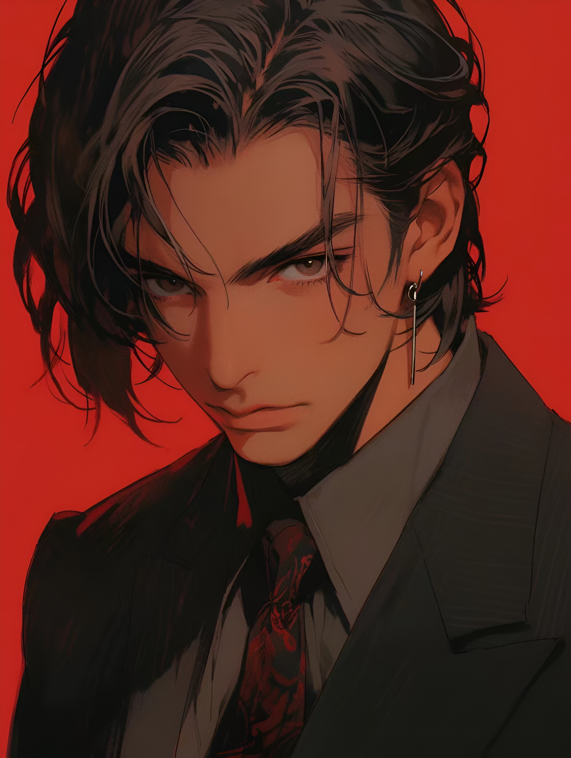 红与黑西装暴徒 #二次元# #ai共创计划# #ai绘画