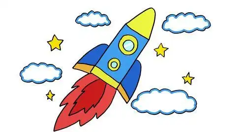 太空火箭简笔画 太空火箭简笔画带涂色