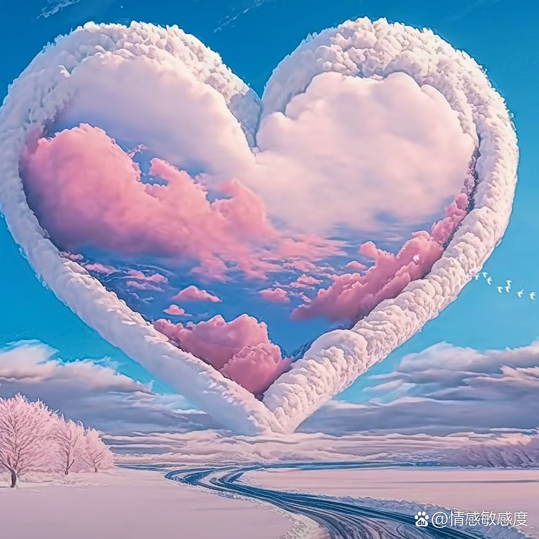 那些迷惑的ai绘画#爱心的天空如诗如画,让人心醉.