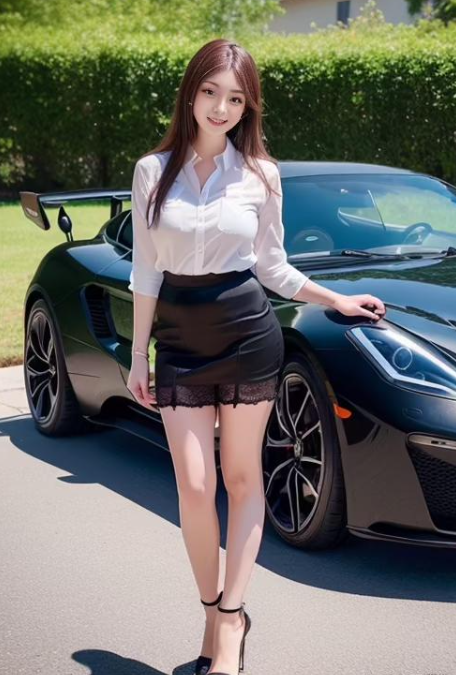 跑车配美女