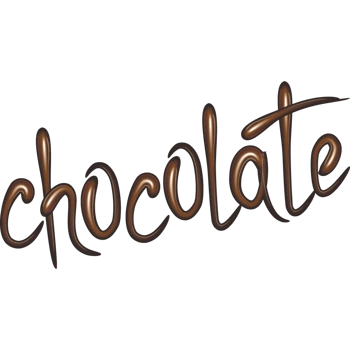 巧克力英文单词艺术字