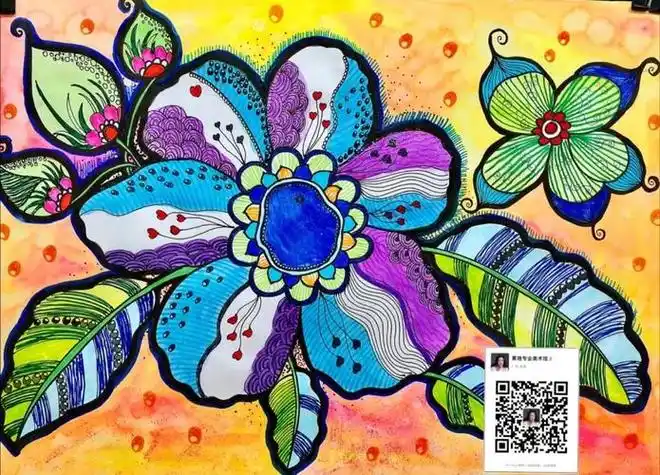 仙人掌黑白装饰画马克笔绘画 儿童画 装饰画装饰画儿童装饰画