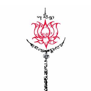纹身莲花经文泰国佛牌刺符招财五条九尾狐掩面佛崇迪象神图案刺青
