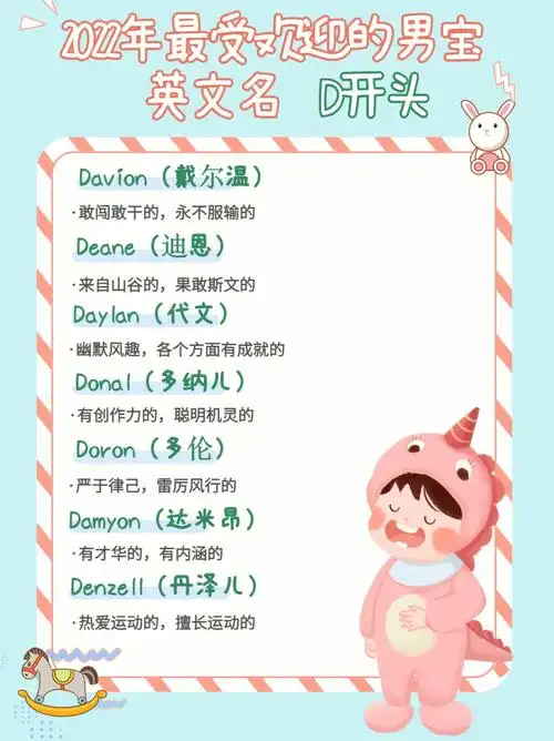 d开头2022年最受欢迎男宝英文名