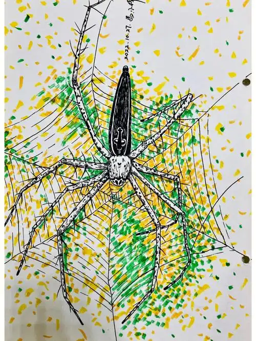 儿童创意画《蜘蛛》|儿童画我的私教课