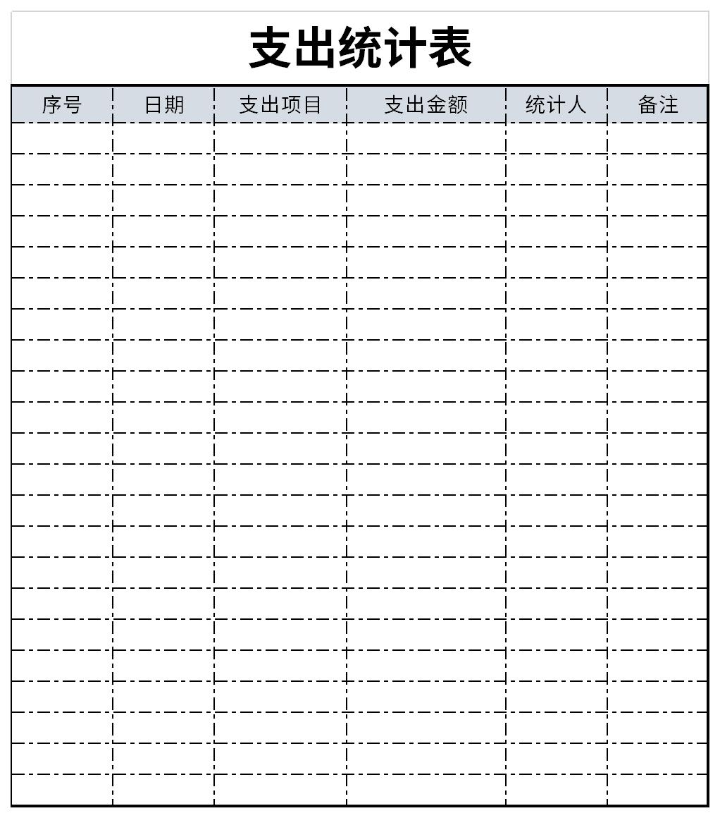 支出统计表表格介绍