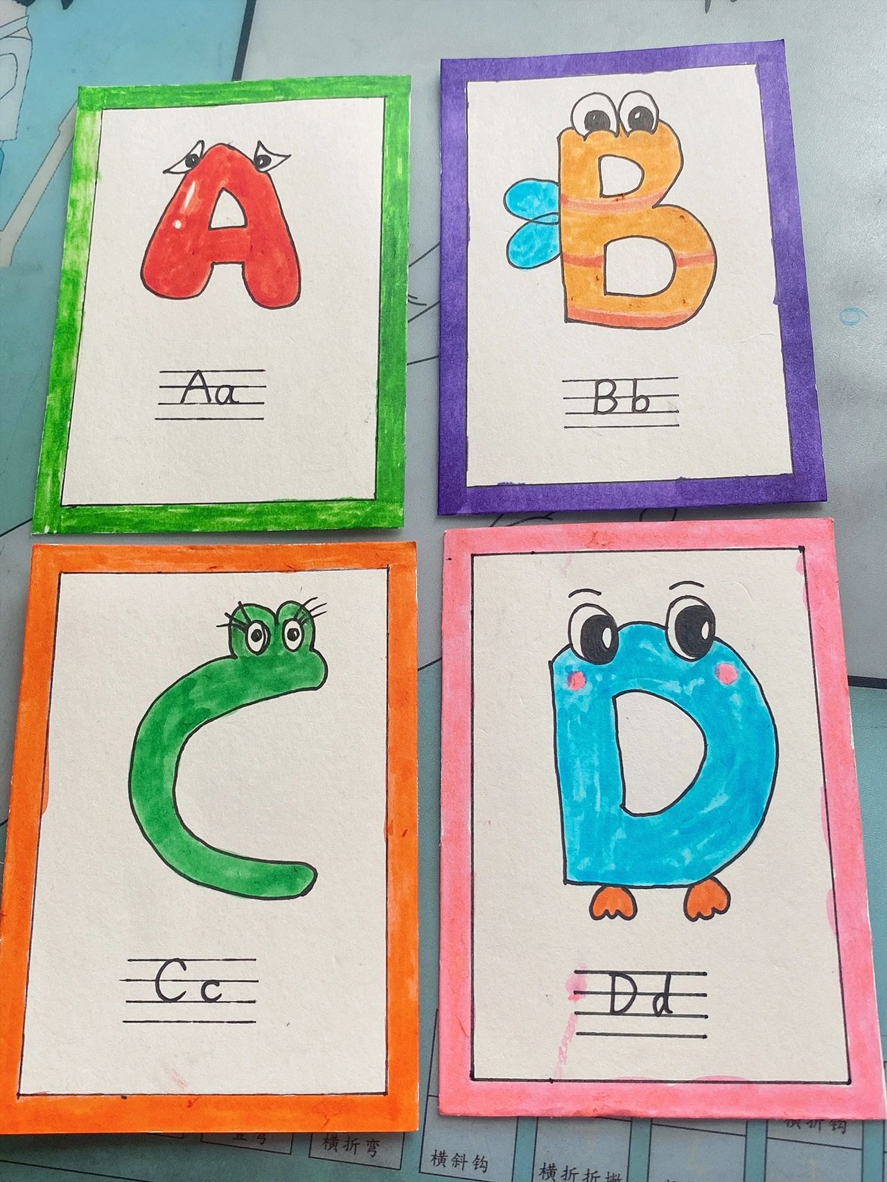 英文字母卡片 三年级手工制作英文小卡片