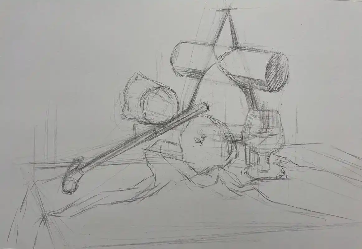 静物素描步骤##艺术 #画画 #素描 #一起学画画 #绘画 - 抖音