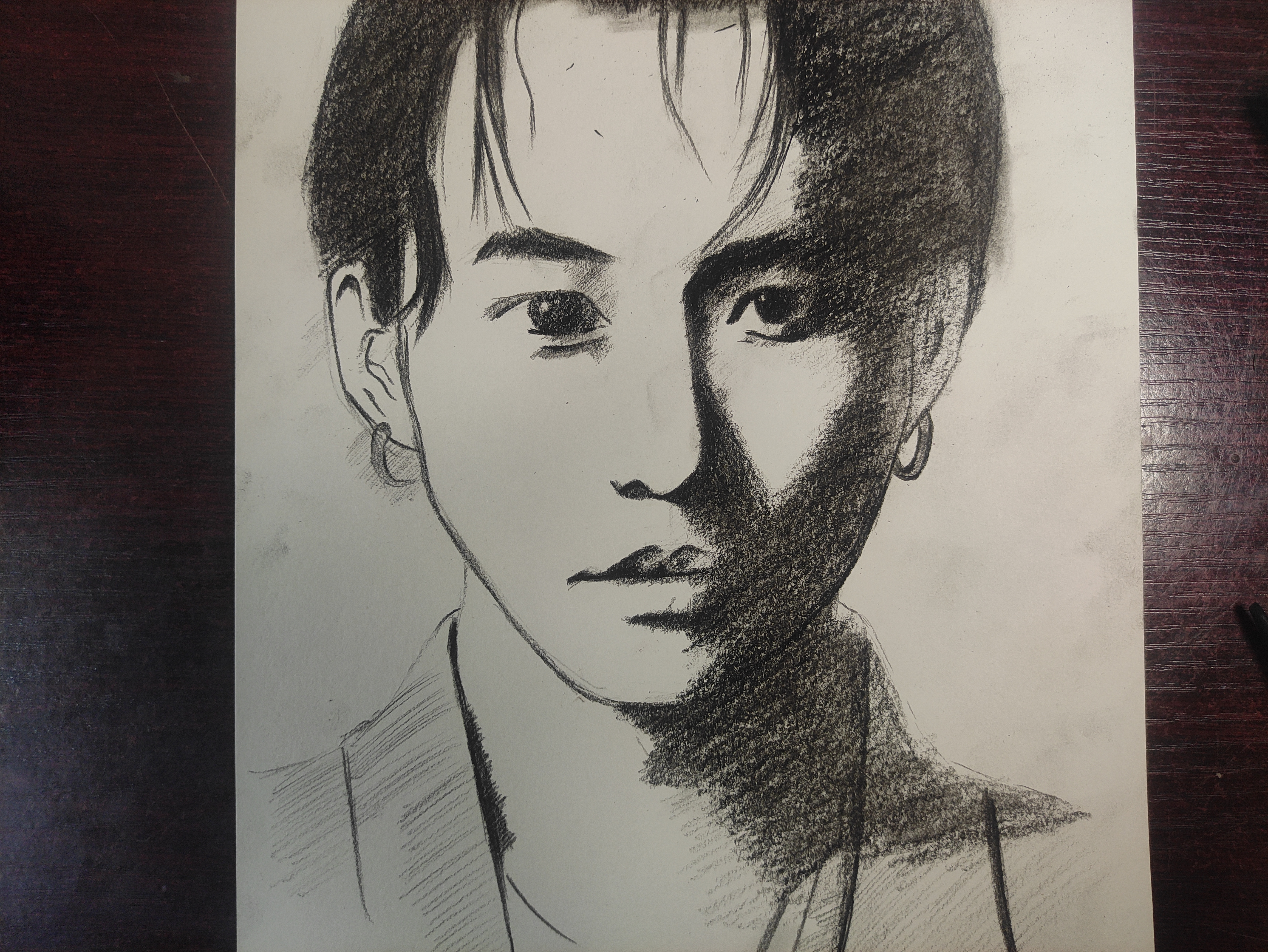 业余爱好者的黄家驹肖像素描#画画