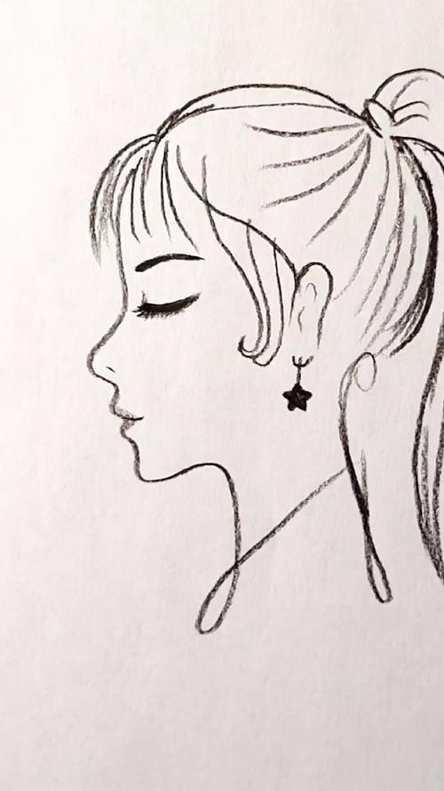 侧面小女孩简笔画 侧面小女孩的简笔画动漫风女孩侧脸简笔画画法动漫
