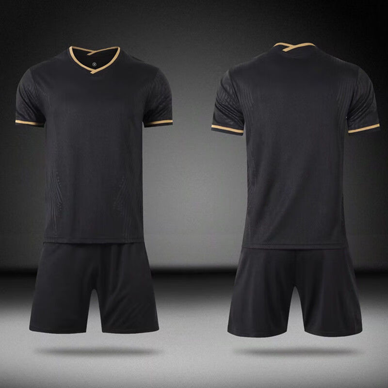 巴萨黑金足球服2021巴塞罗那客场短袖足球服衣10号梅西苏亚雷斯巴塞