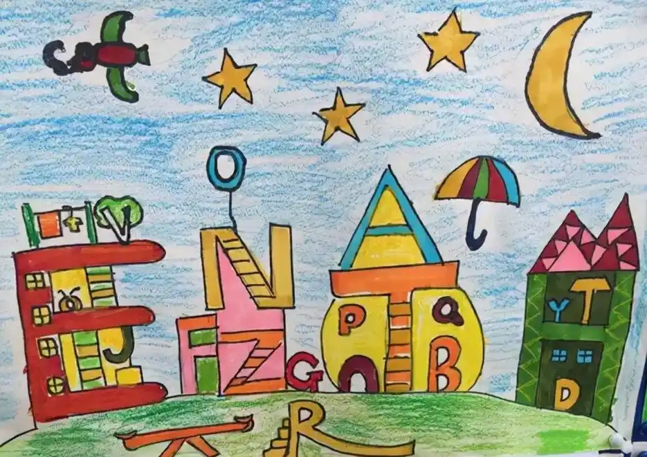 26个英文字母.26个英文字母创意画#画画 #小学生手抄报 - 抖音