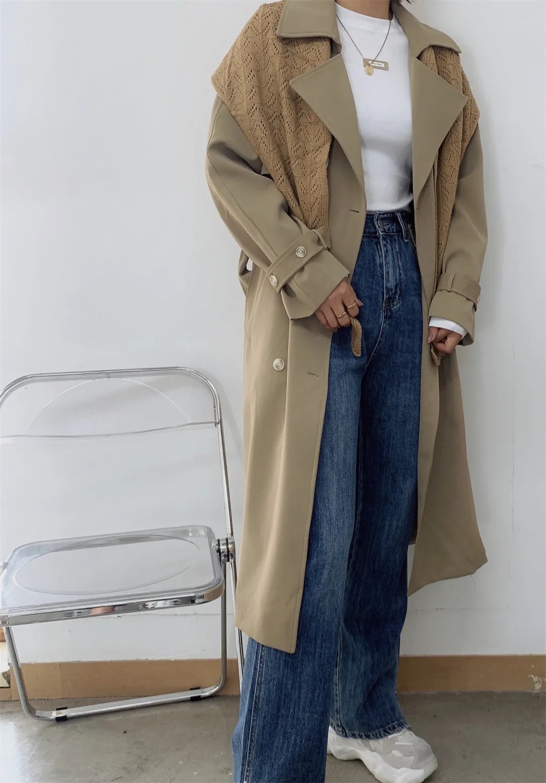 2021年中秋节加厚卫衣罩衫时尚新上款长款风衣穿搭千城女装广州时尚