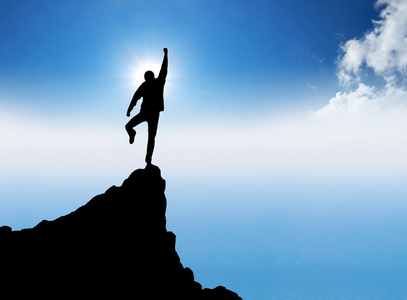 胜利的剪影图片