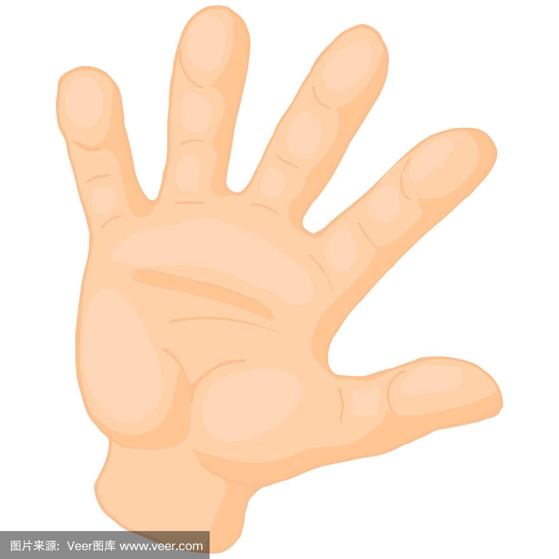 打开手掌图标卡通风格