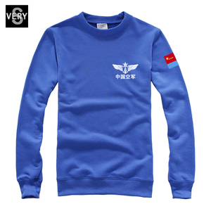 带印有中国空军军旗标志的长袖卫衣八一飞行员战友聚会衣服男秋冬