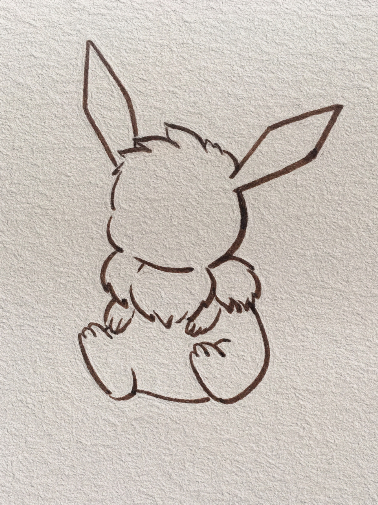 可爱简笔画 宝可梦系列-伊布//附过程 今日份 应小粉丝要求的伊布