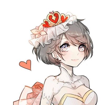 情侣头像动漫王者荣耀小乔纯白花嫁画师尧北